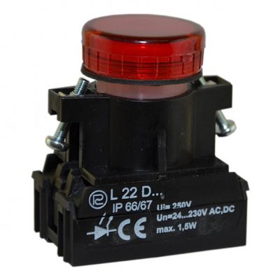Lampka L22D 24V-230V czerwona (W0-LDU1-L22D C)